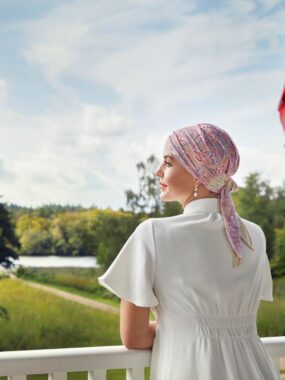 beatrice turban with ribbons energetic flowers House of Christine